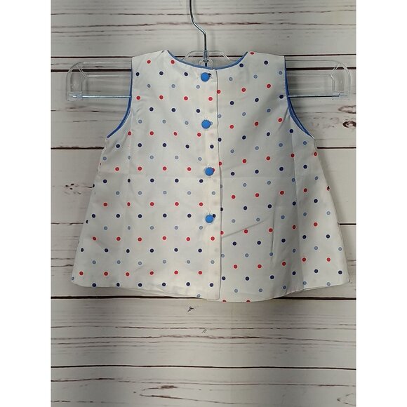 The Oaks Apparel Baby Girl Polka Dot Top & Blue Bloomer Set 9M - Picture 2 of 9